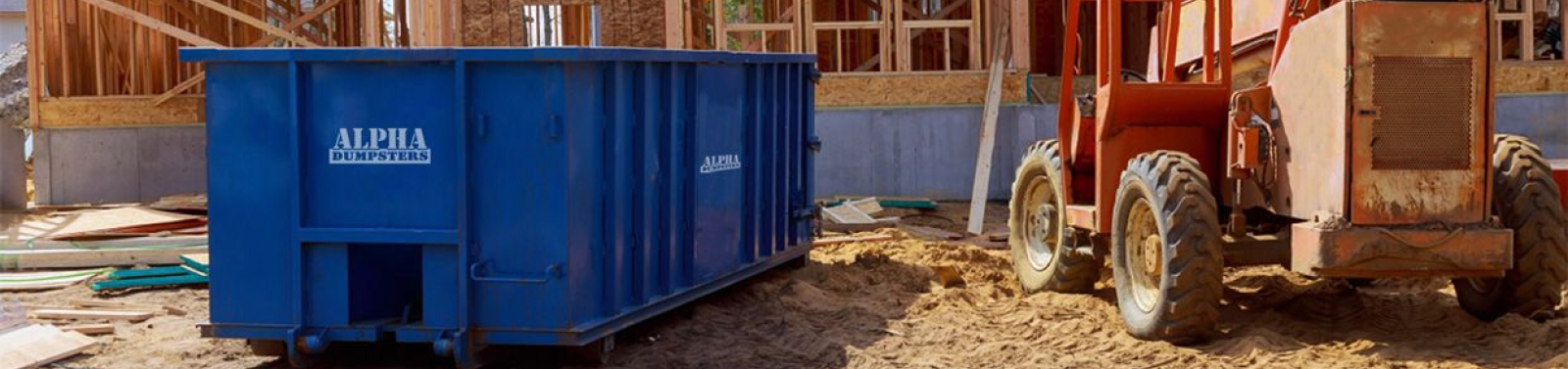 Alpha dumpster next to lift
