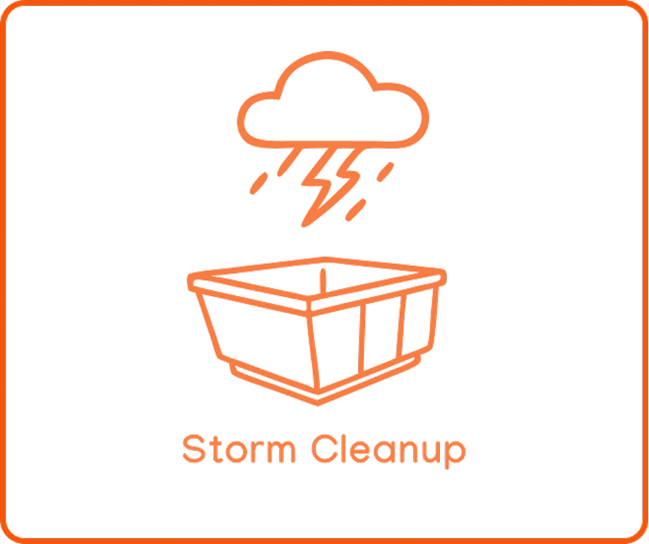 Residential dumpster rental for storm cleanup